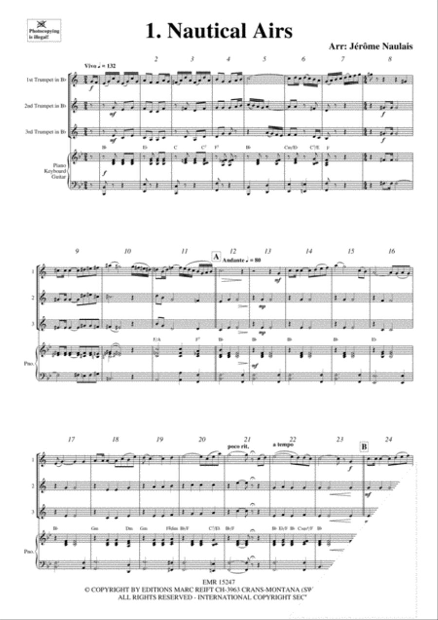 3 Trumpets & Piano Vol. 3 Trumpet Trio scores gallery preview page 3