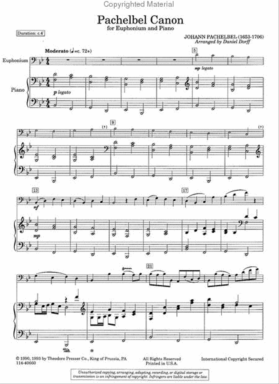 Pachebel Canon Chamber Music scores gallery preview page 2