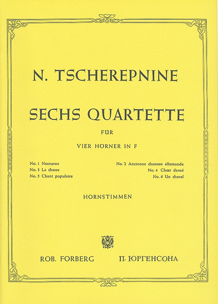 Sechs Quartette (Six Quartets) for Four Horns - Score and Parts