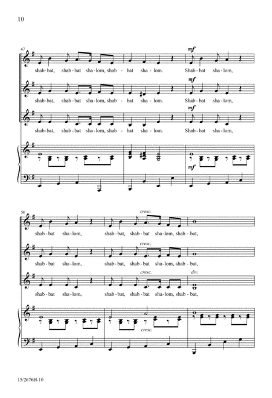 Hevenu Shalom A'leychem SSA scores gallery preview page 11