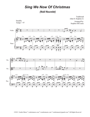 Sing We Now Of Christmas (Noël Nouvelet) (Duet for Violin and Viola)
