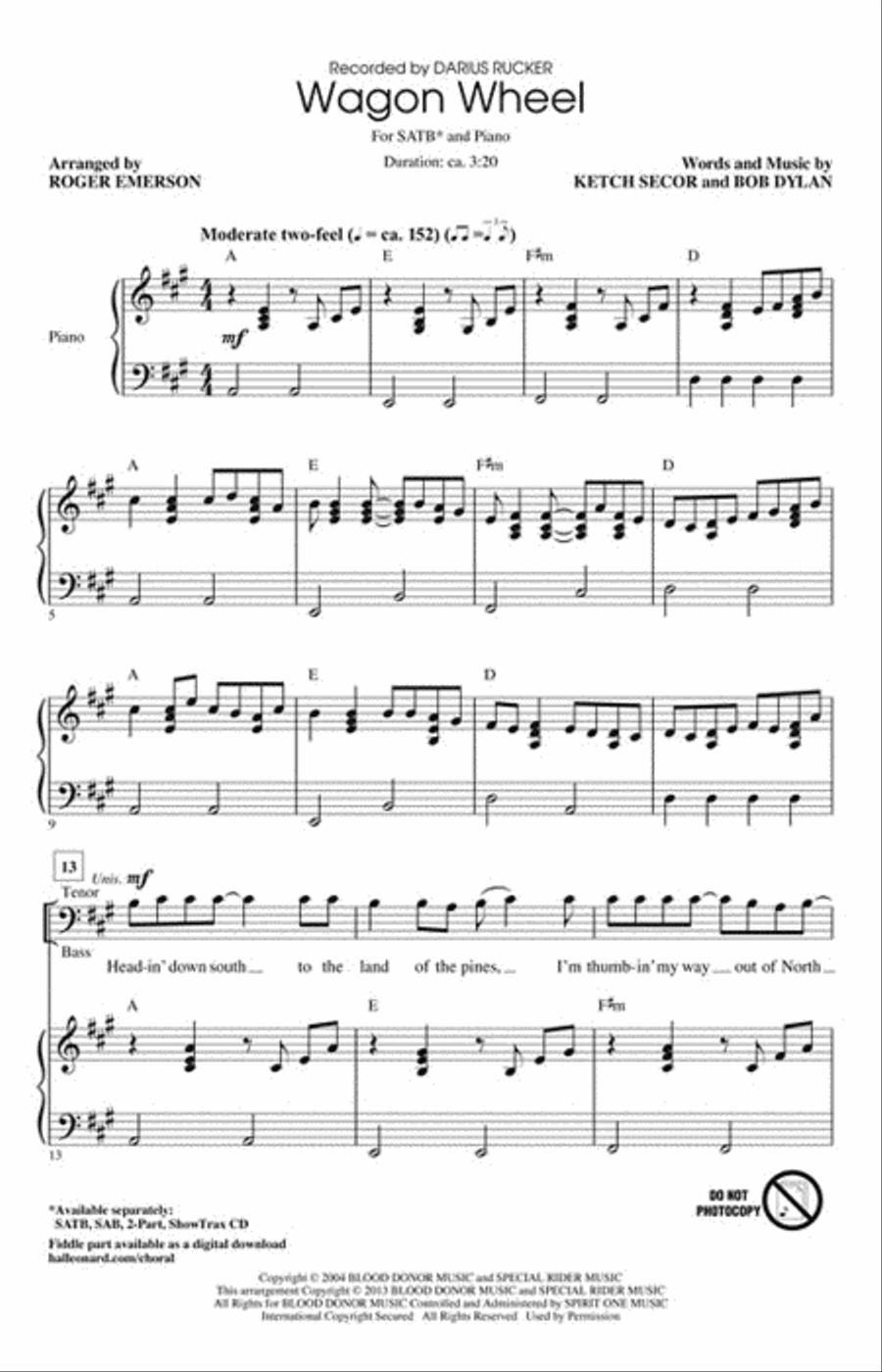 Wagon Wheel 4-Part scores gallery preview page 2