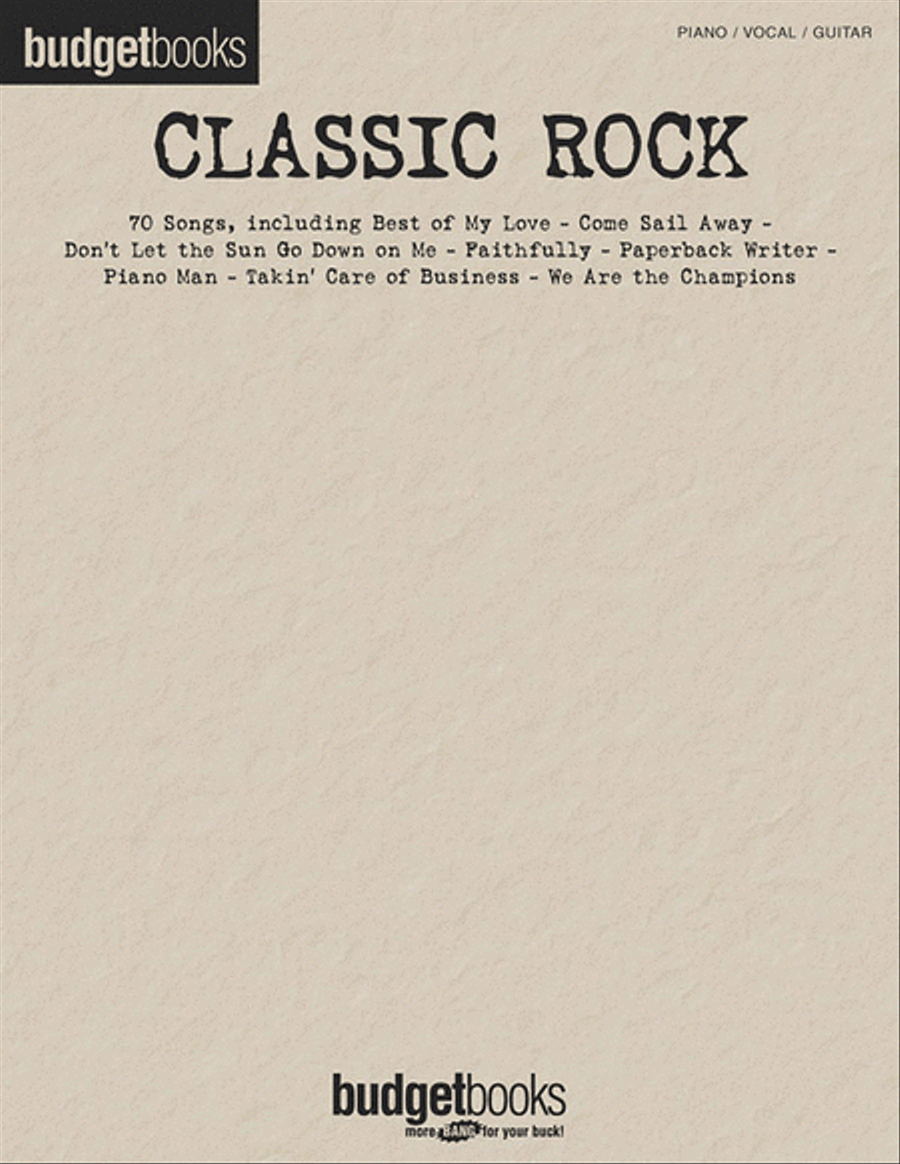 Classic Rock Piano, Vocal, Guitar scores gallery preview page 1