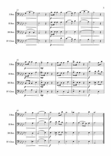 "Schweizerpsalm" (National Anthem of Switzerland) Bassoon Quartet arr. Adrian Wagner image number null