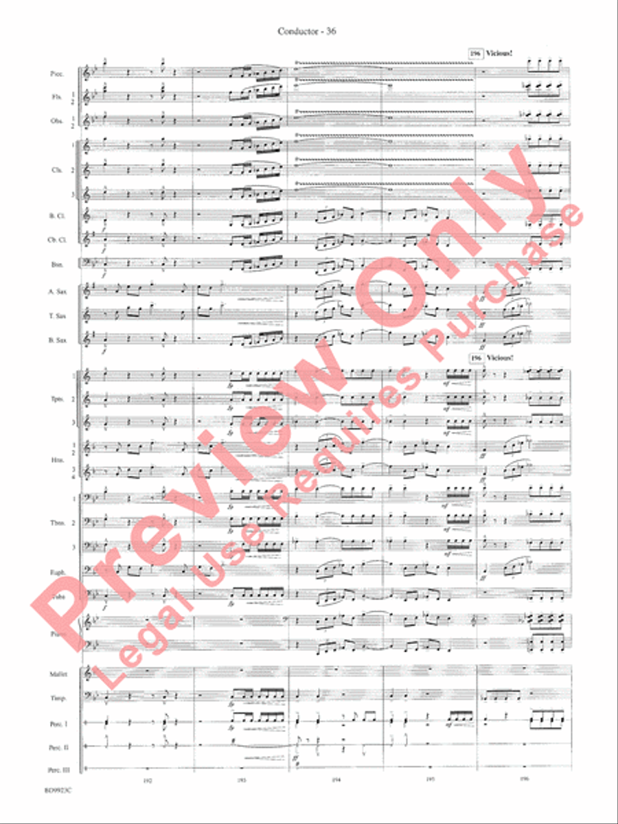 The Winds of Poseidon (from The Odyssey (Symphony No. 2)) Concert Band scores gallery preview page 40