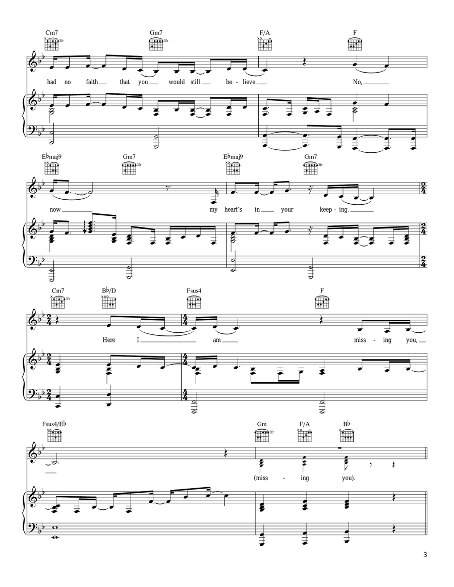 Missing You Missing You Piano, Vocal, Guitar scores gallery preview page 3
