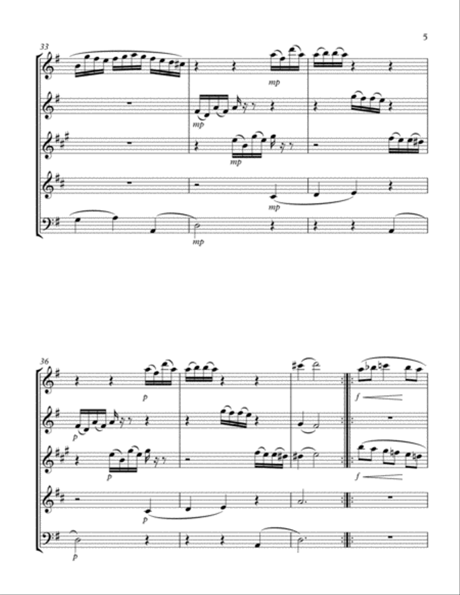 Scarlatti Sonatas No. 8 & 12 Woodwind Quintet scores gallery preview page 5