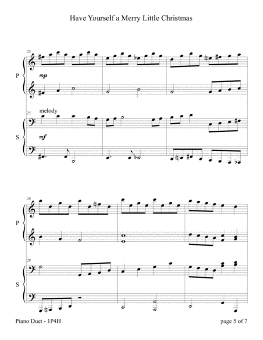 Have Yourself A Merry Little Christmas from MEET ME IN ST. LOUIS 1 Piano, 4-Hands scores gallery preview page 6