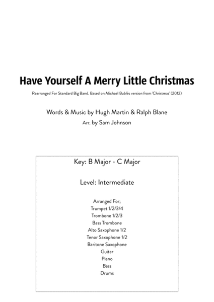 Have Yourself A Merry Little Christmas (Michael Bublé Version) Big Band