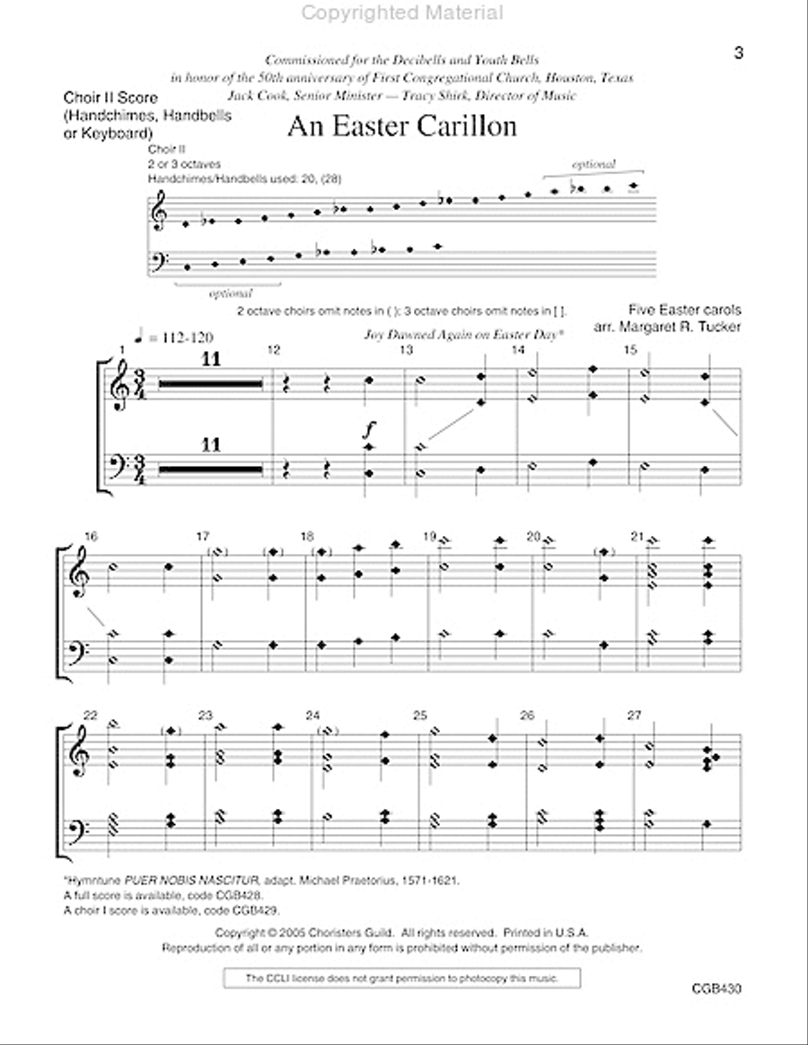 An Easter Carillon (Choir II) Choir scores gallery preview page 2