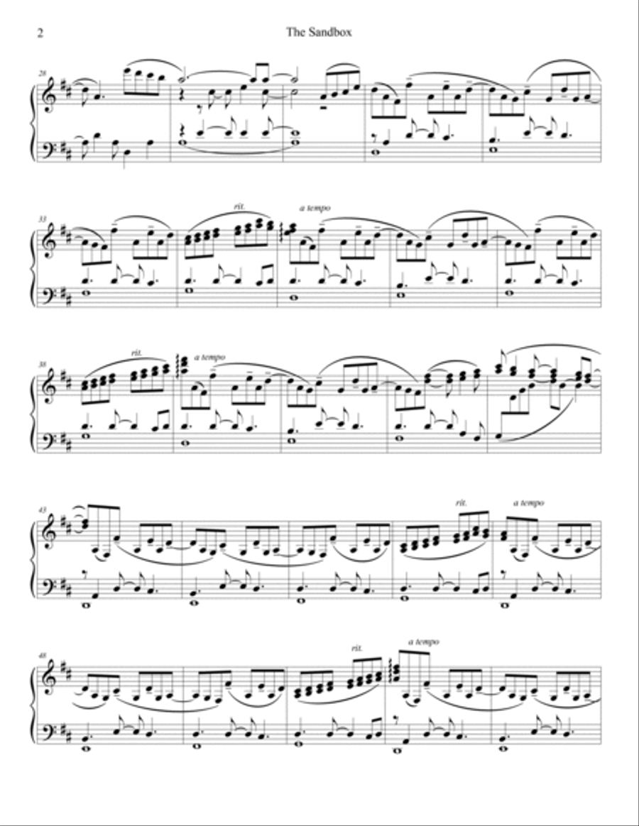 The Sandbox Piano Solo scores gallery preview page 2