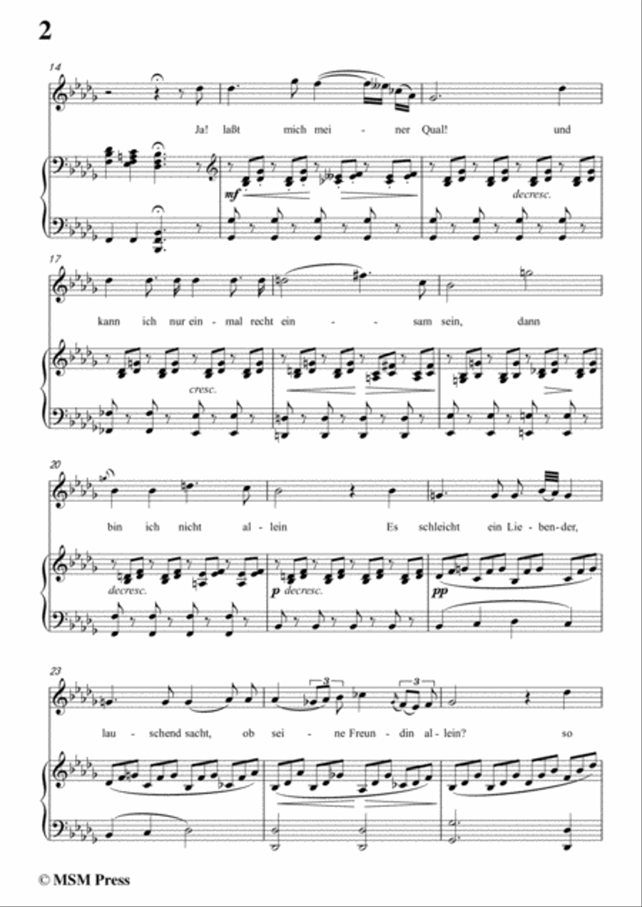 Schubert-Gesänge des Harfners,Op.12 No.1,in b flat minor,for Voice&Piano Voice scores gallery preview page 4