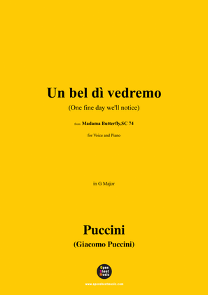 G. Puccini-Un bel dì vedremo(One fine day we'll notice),Act II,in G Major