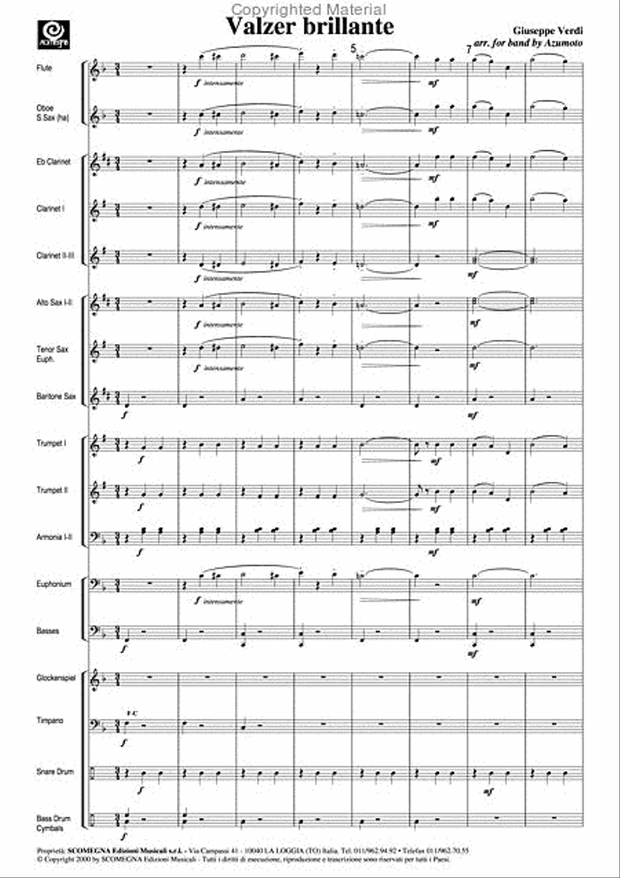 Verdi's Waltz in F Concert Band scores gallery preview page 3