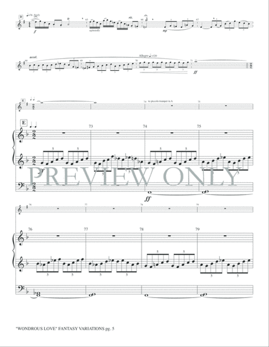 Wondrous Love Fantasy Variations Small Ensemble scores gallery preview page 7