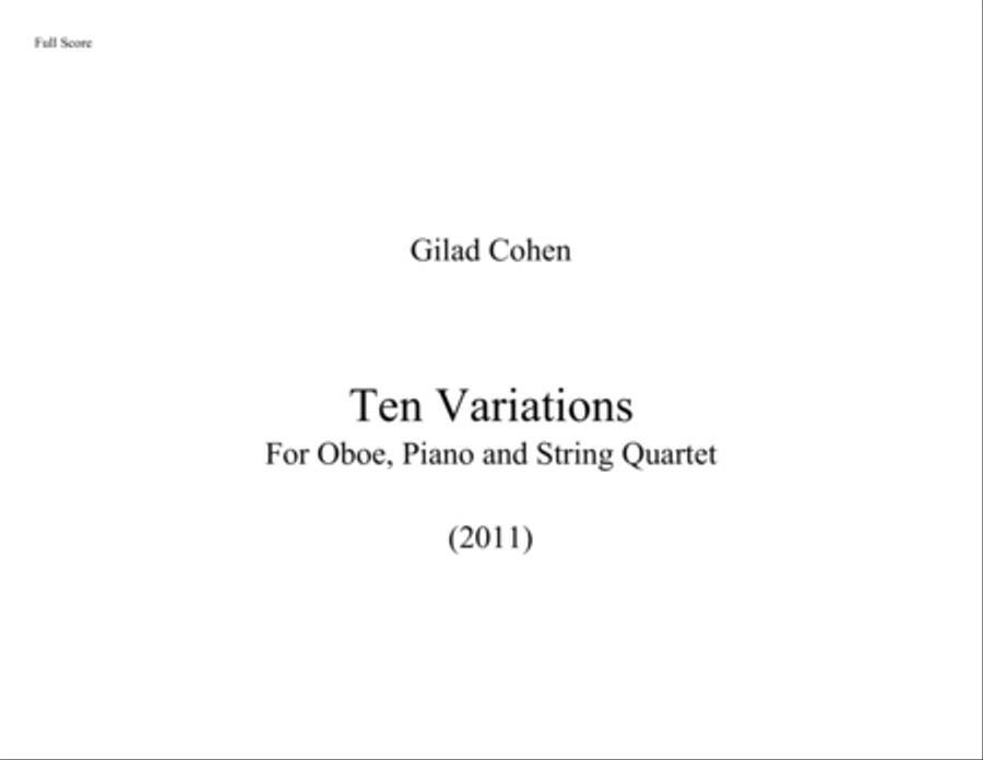 Ten Variations Small Ensemble scores gallery preview page 1