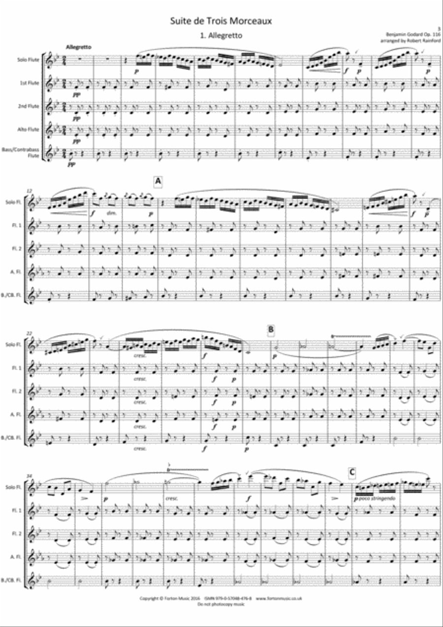 Suite de Trois Morceaux Flute scores gallery preview page 3