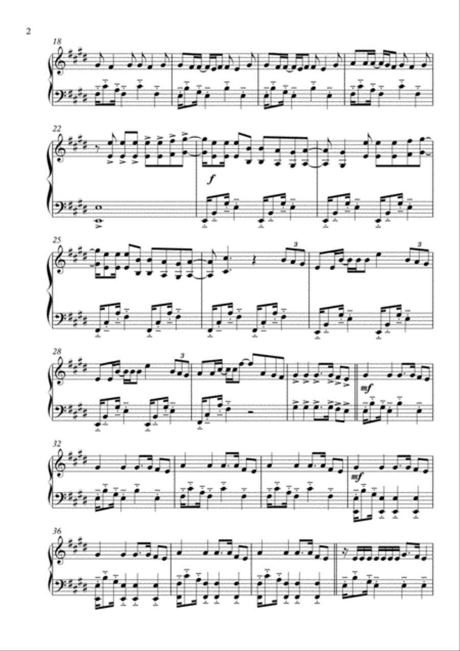 Calypso (remix) Feat. Karol G Piano Solo scores gallery preview page 2