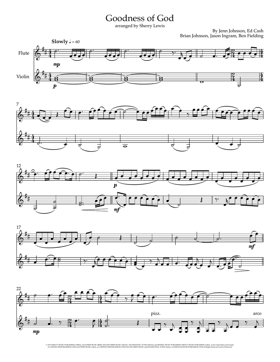 Goodness Of God Flute scores gallery preview page 4