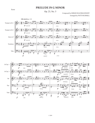 Book cover for Rachmaninoff: Prelude in G minor (Brass Quintet)