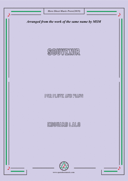 Lalo-Souvenir, for Flute and Piano image number null