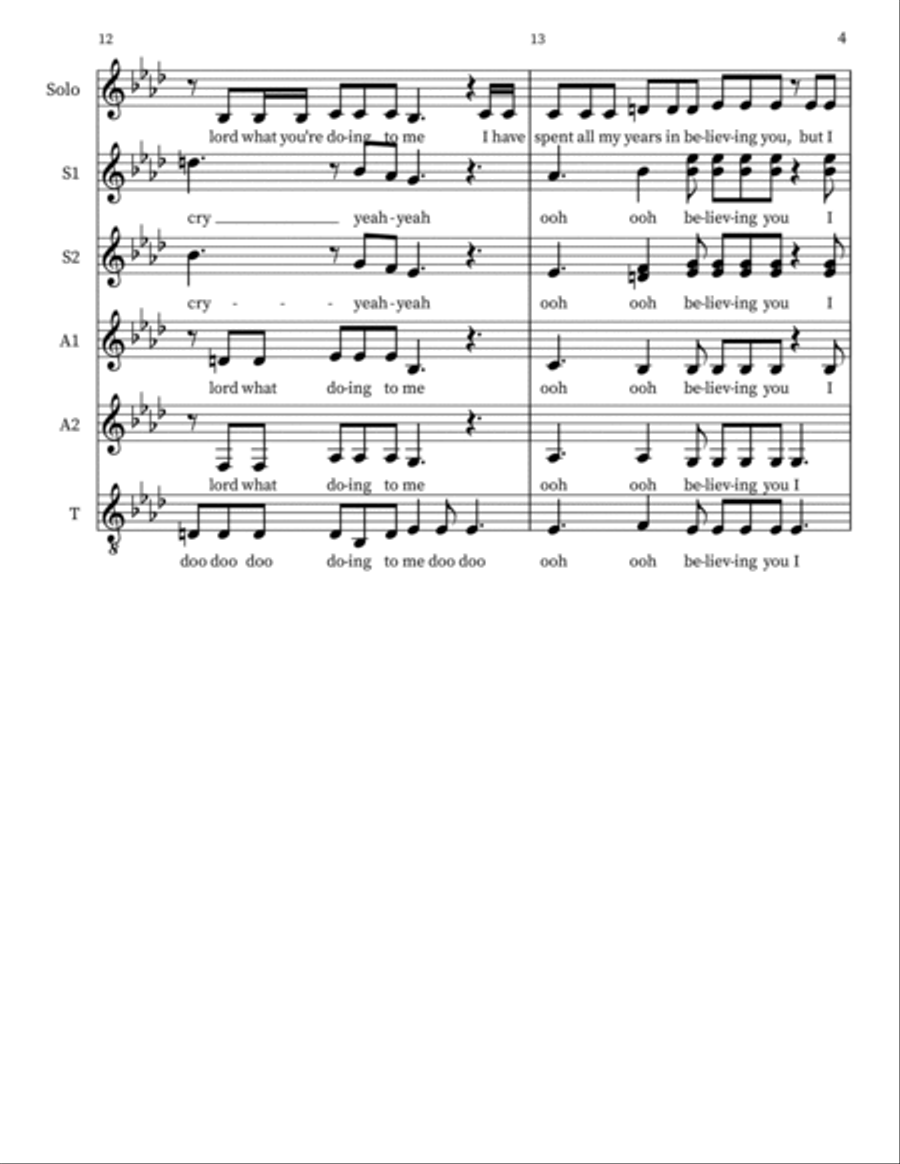 Somebody To Love Somebody To Love A Cappella scores gallery preview page 4