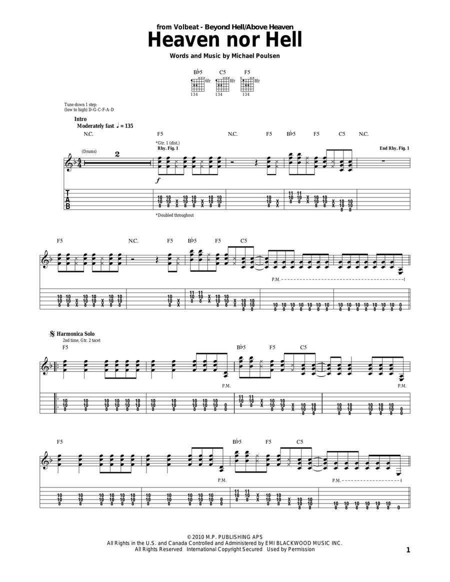 Heaven Nor Hell Acoustic Guitar scores gallery preview page 1