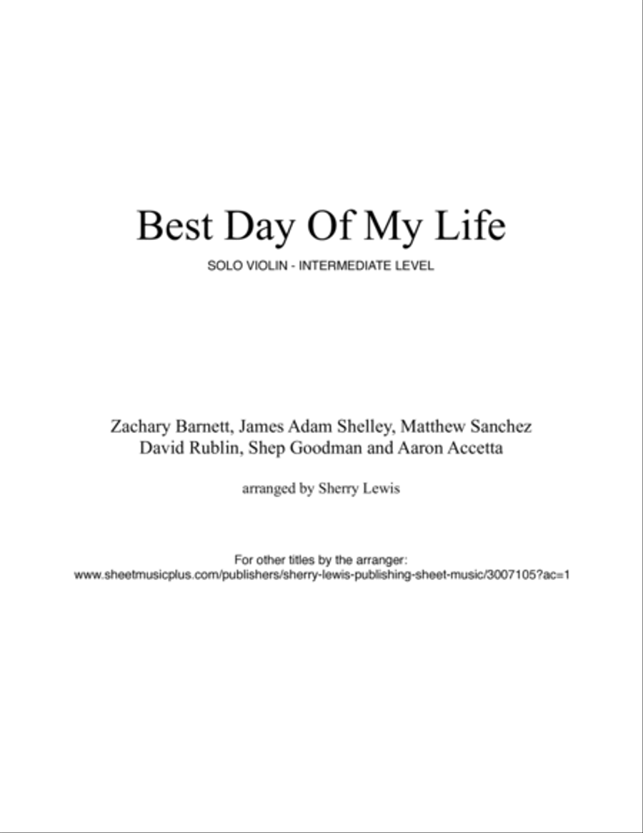 Best Day Of My Life Violin Solo scores gallery preview page 2