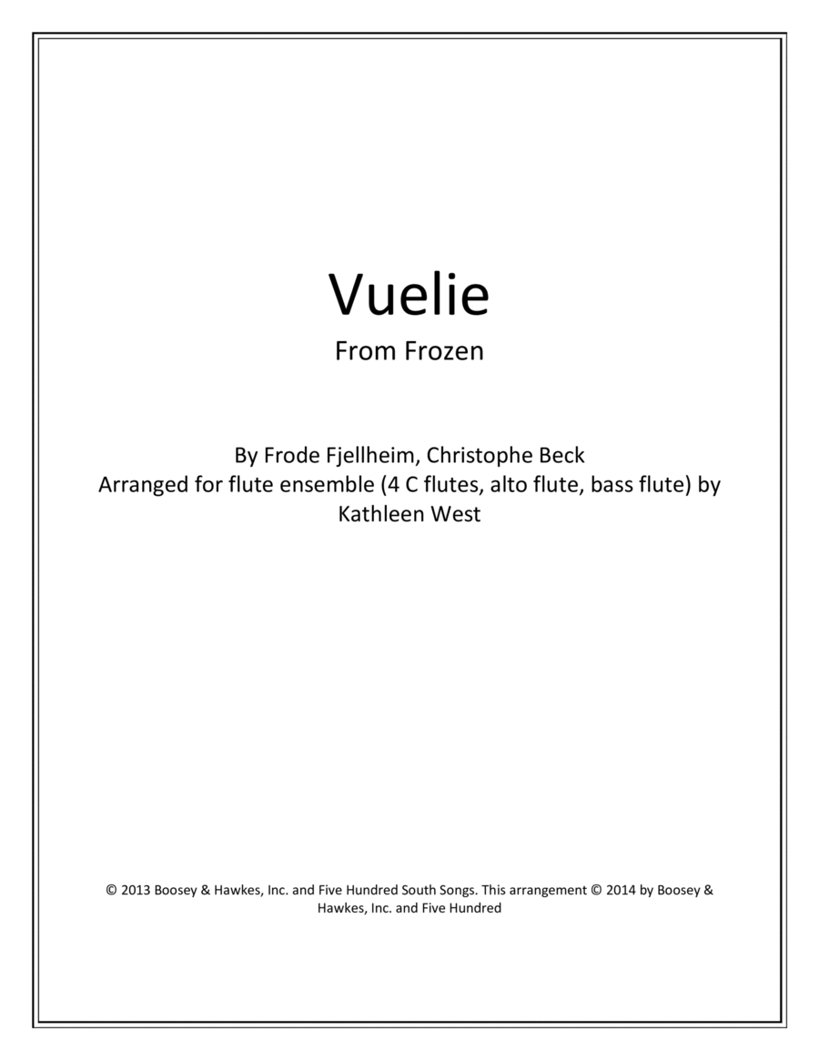 Vuelie Vuelie Woodwind Ensemble scores gallery preview page 1