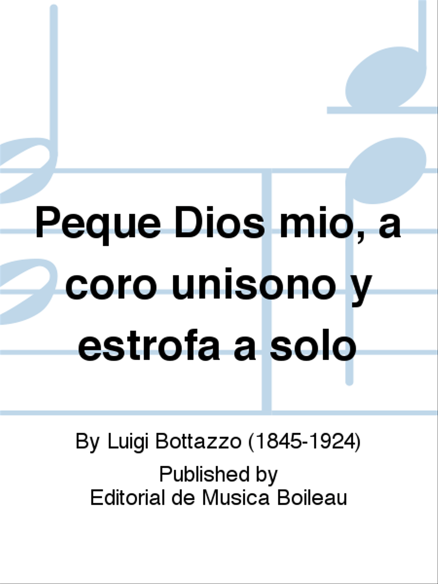 Peque Dios mio, a coro unisono y estrofa a solo Unison Choir scores gallery preview page 1