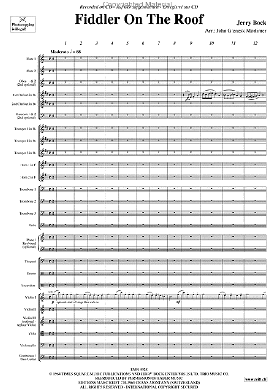 Fiddler On The Roof Orchestra scores gallery preview page 3