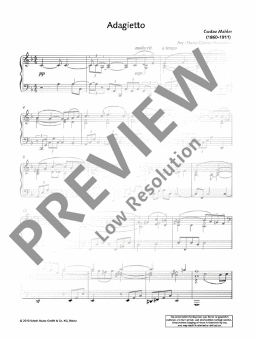 Adagietto Adagietto Piano Solo scores gallery preview page 2