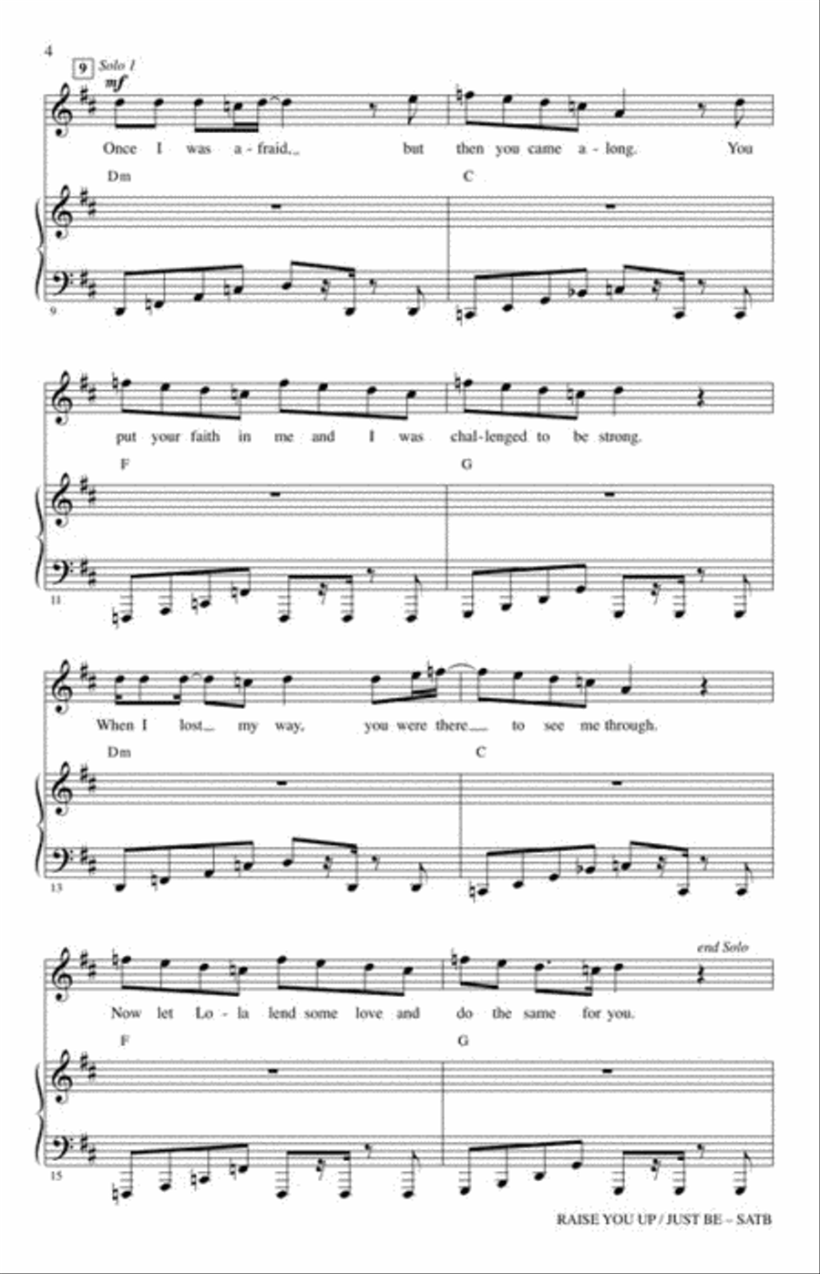 Raise You Up/Just Be 4-Part scores gallery preview page 4