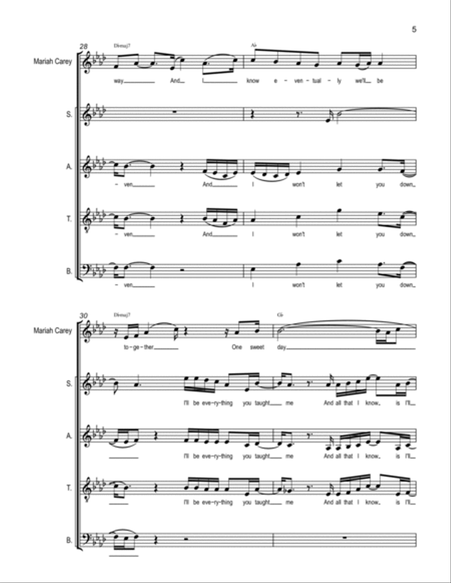One Sweet Day Voice Solo scores gallery preview page 5