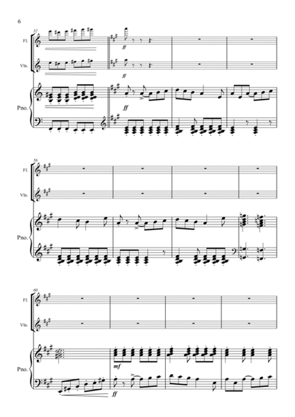 Concertino For Two Solo Violins and Strings (Flute, Violin and Piano Arrangement) Chamber Music - Digital Sheet Music