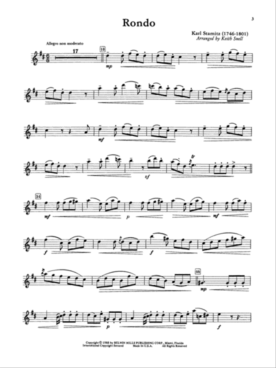 Belwin Master Solos (Clarinet), Volume 1 Clarinet Solo scores gallery preview page 4