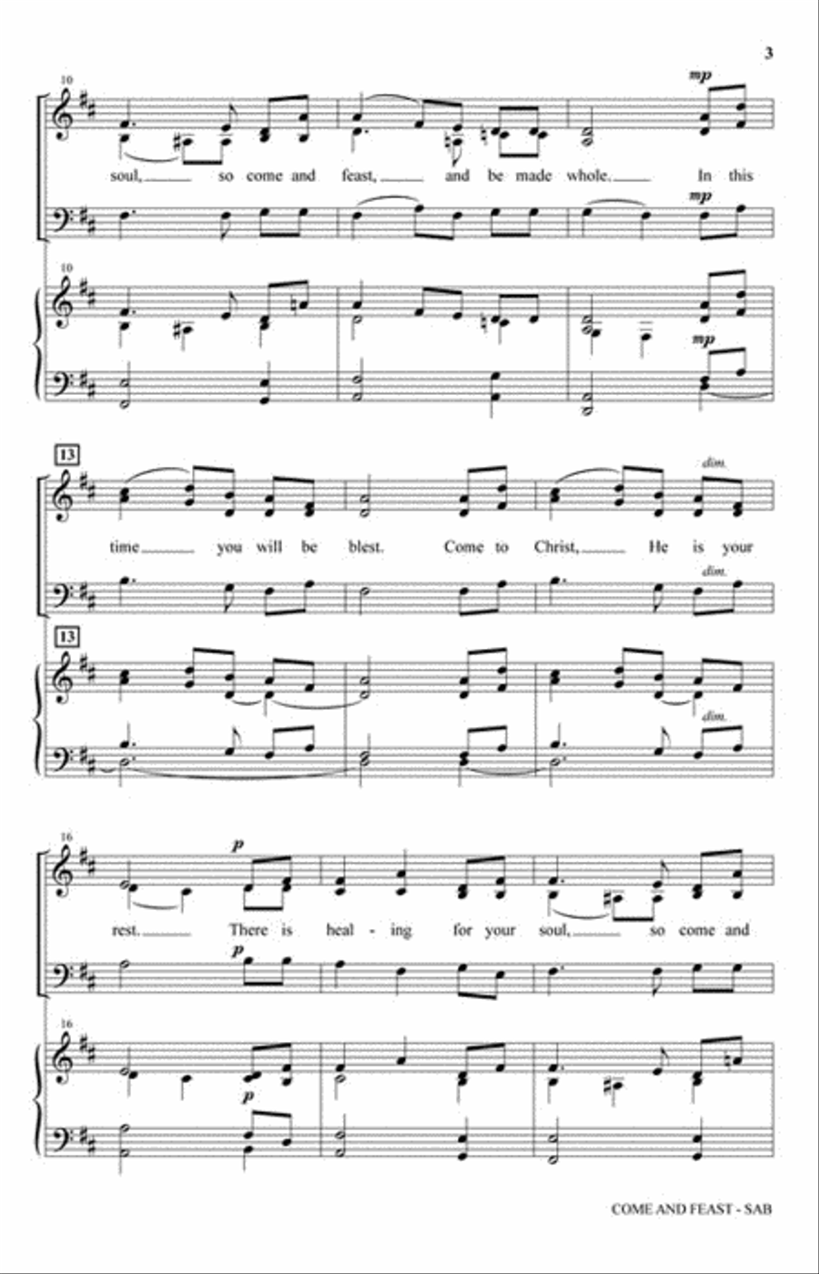 Come and Feast 3-Part scores gallery preview page 3