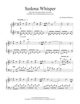 Book cover for Sedona Whisper - original piano solo (New Age)