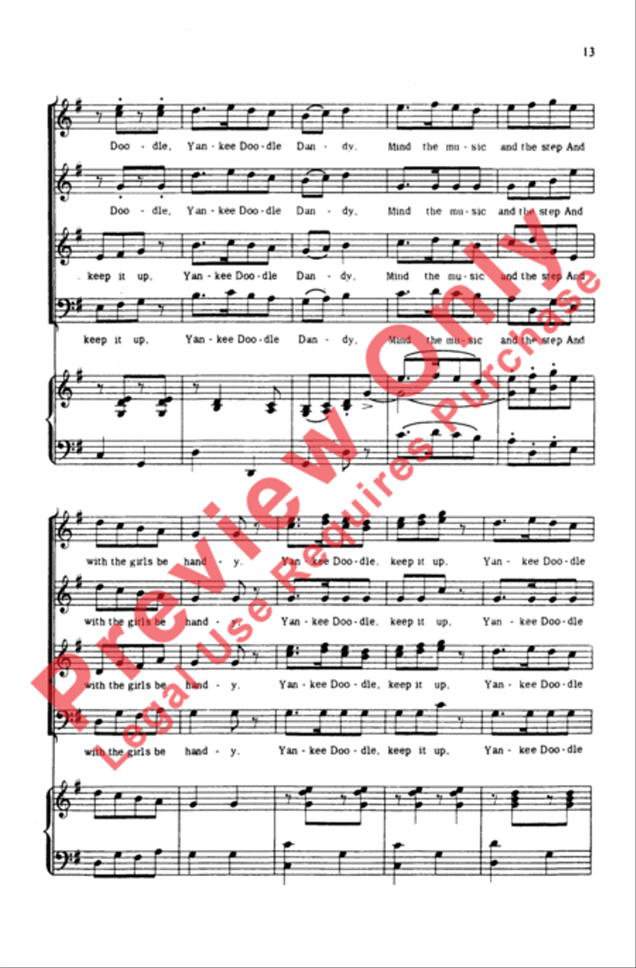 Yankee Doodle 4-Part scores gallery preview page 13