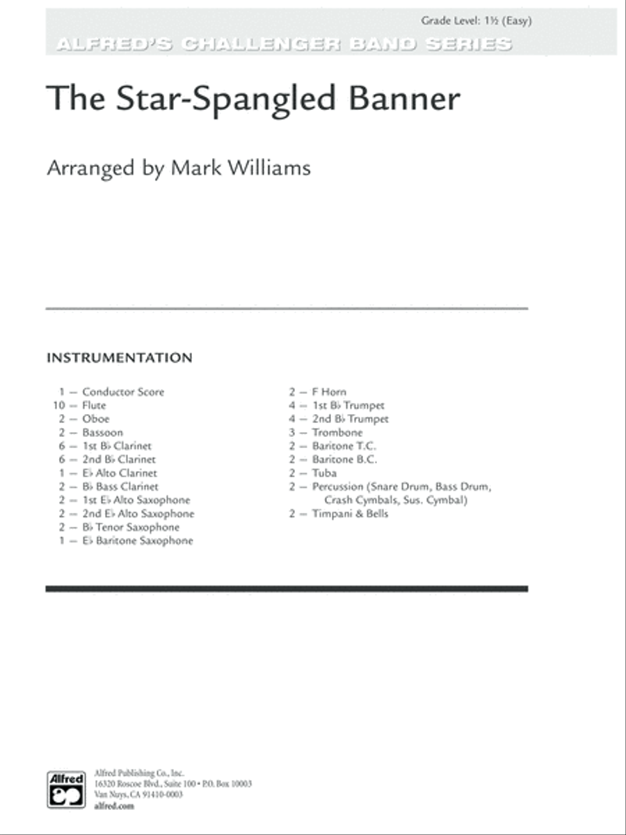 The Star Spangled Banner: Score Concert Band scores gallery preview page 1