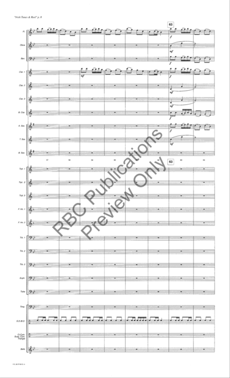 Irish Tunes And Reel (Score) Concert Band scores gallery preview page 11