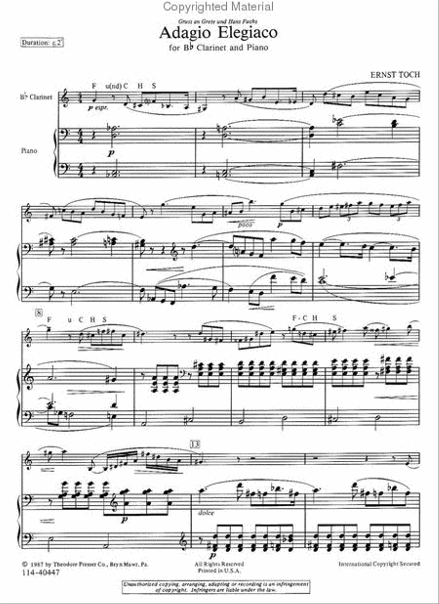 Adagio Elegiaco Chamber Music scores gallery preview page 2