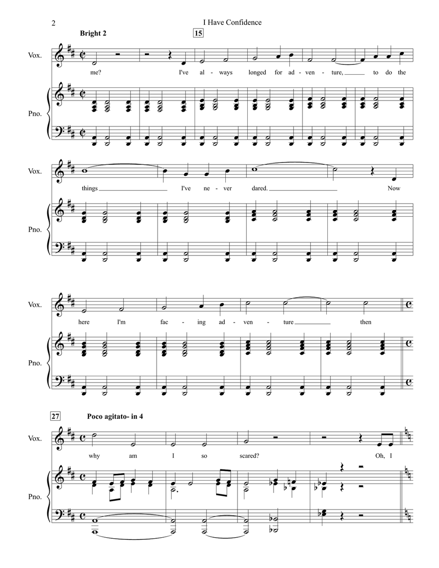 I Have Confidence Piano, Vocal scores gallery preview page 2