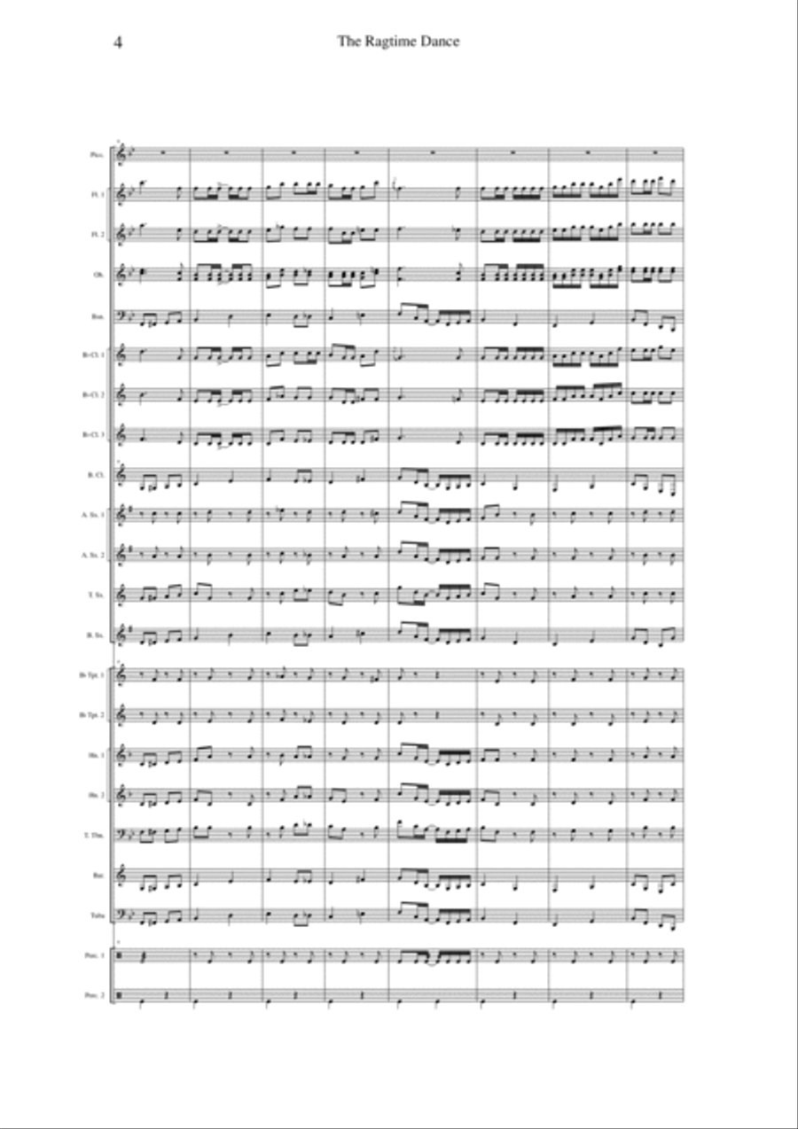 Scott Joplin: The Ragtime Dance, arranged for concert band by Paul Wehage, score and complete parts