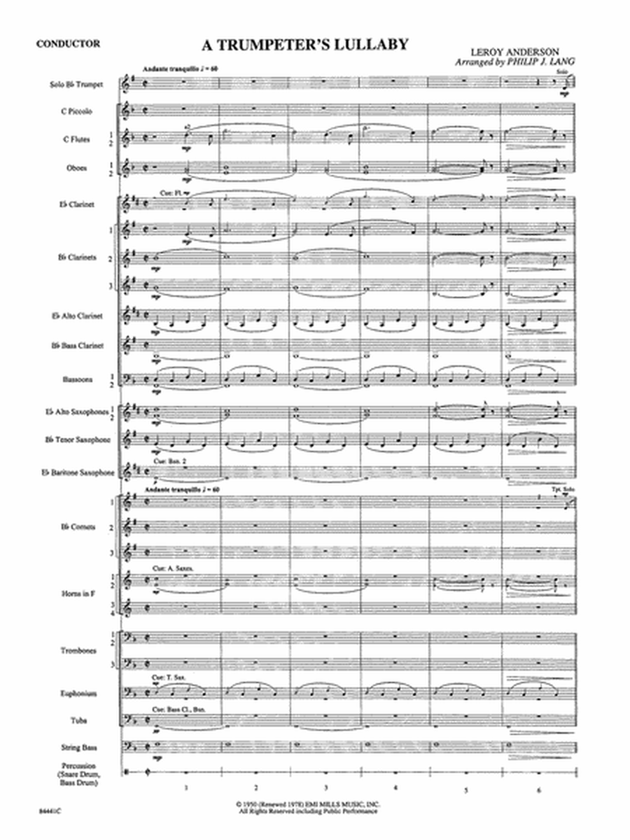Trumpeter's Lullaby (with Trumpet Solo): Score