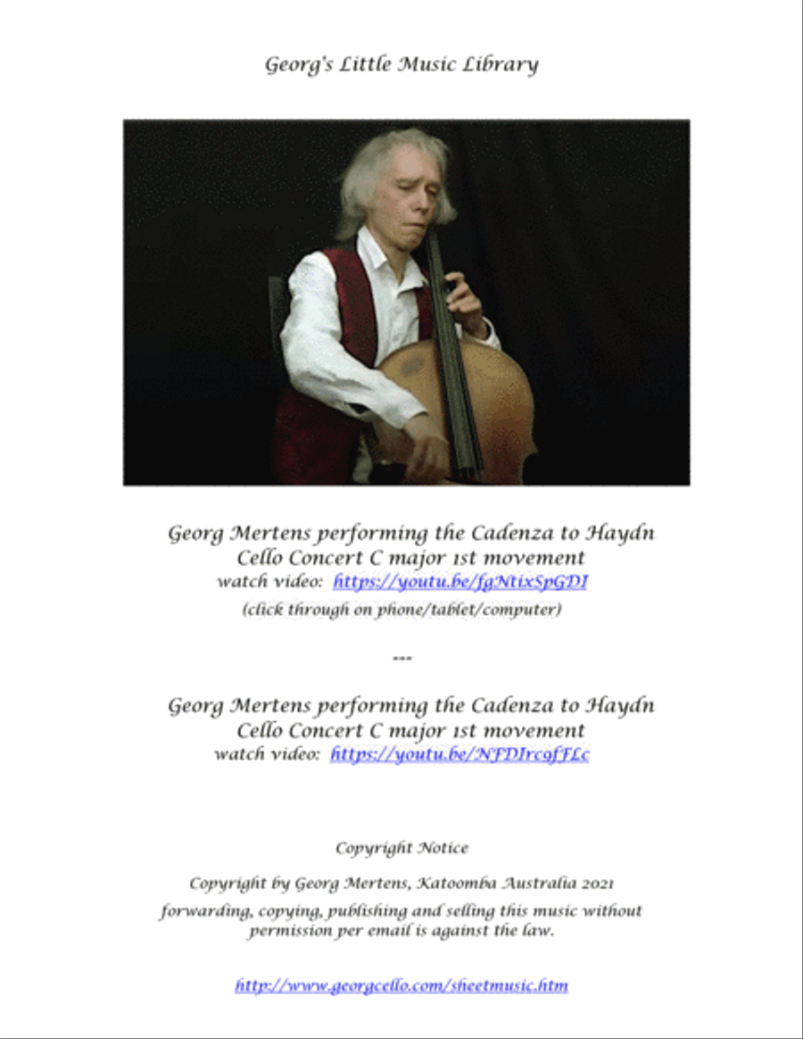 Haydn Cadenzas to Cello Concerto C major String Orchestra scores gallery preview page 2