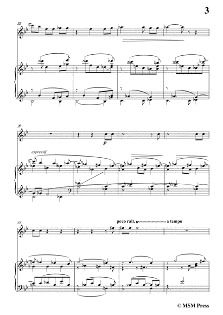 Duparc-Élégie,for Flute and Piano Flute Solo scores gallery preview page 5
