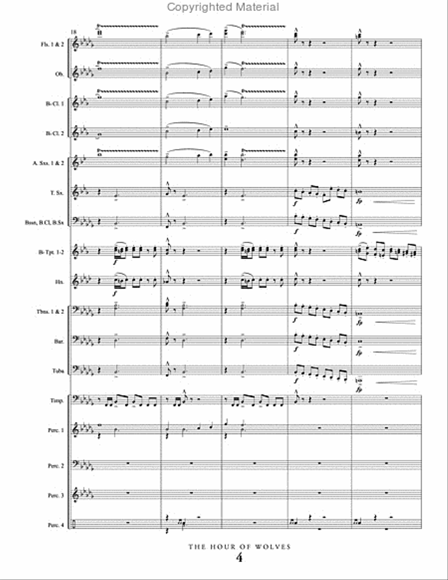 The Hour of Wolves Concert Band scores gallery preview page 5