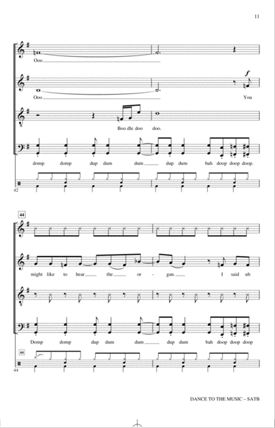 Dance To The Music (arr. Paul Langford) 4-Part scores gallery preview page 10