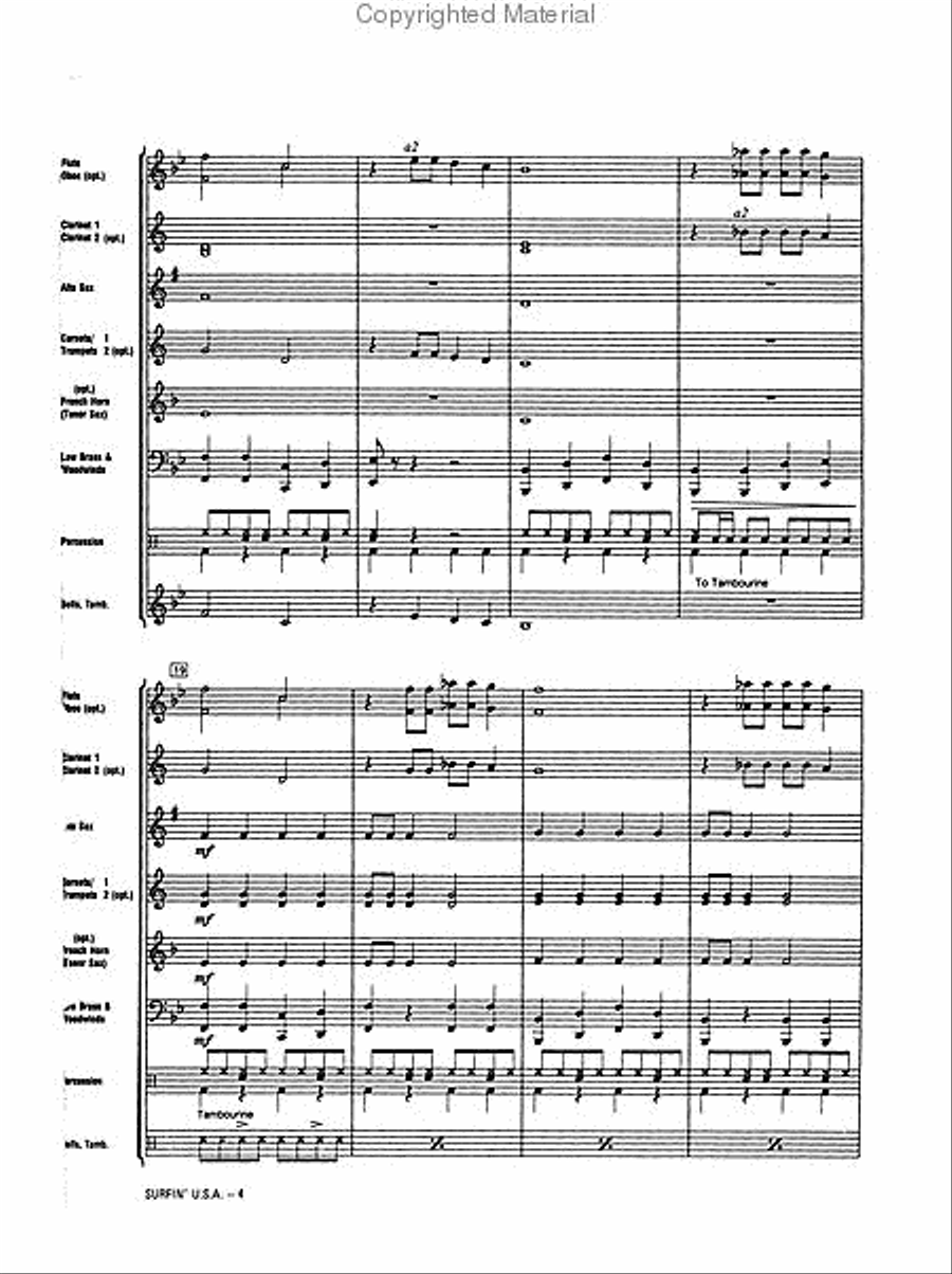 Surfin' U.S.A. Concert Band scores gallery preview page 3